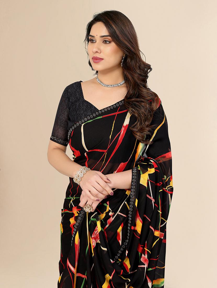 women printed casual wear saree with blouse - 22050017 - Standard Image - 4