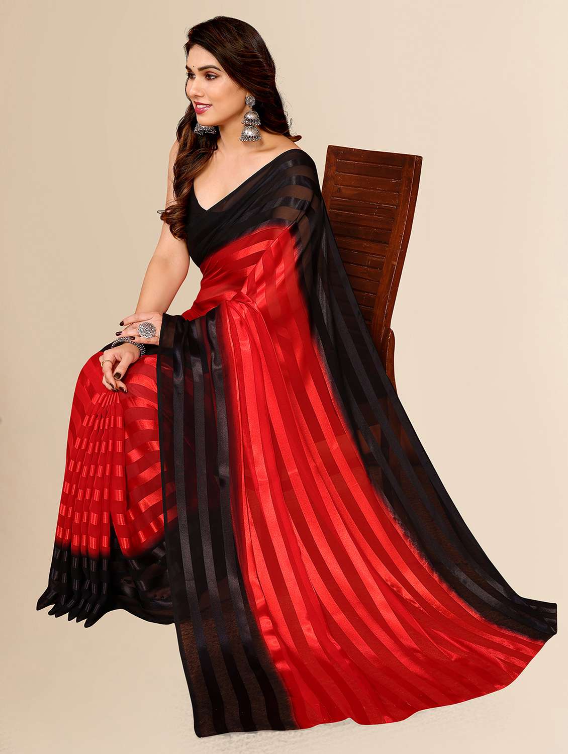 women ombre printed saree with blouse - 22050035 -  Standard Image - 1
