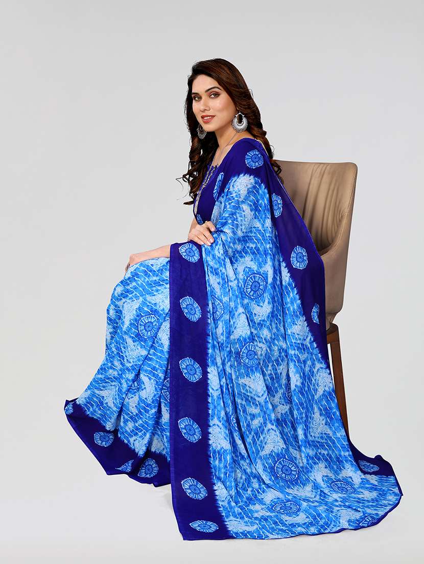 women printed casual wear saree with blouse - 22050126 -  Standard Image - 1