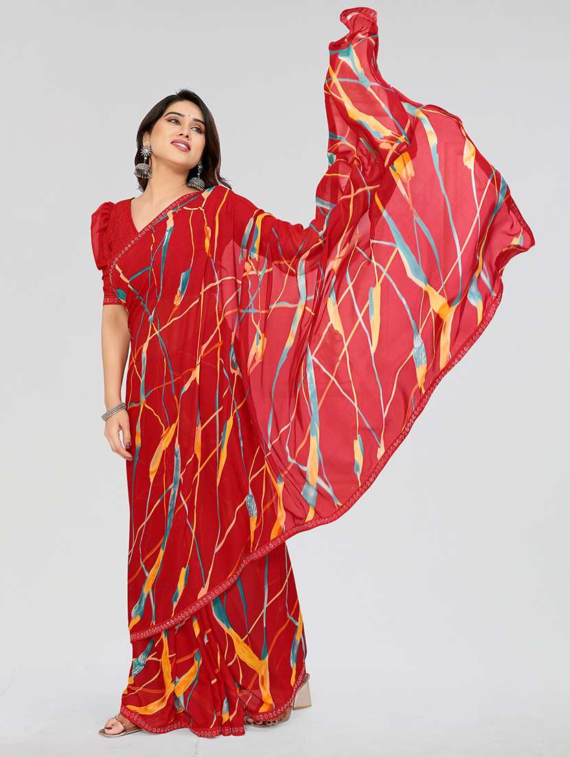 women printed casual wear saree with blouse - 22050144 - Standard Image - 1