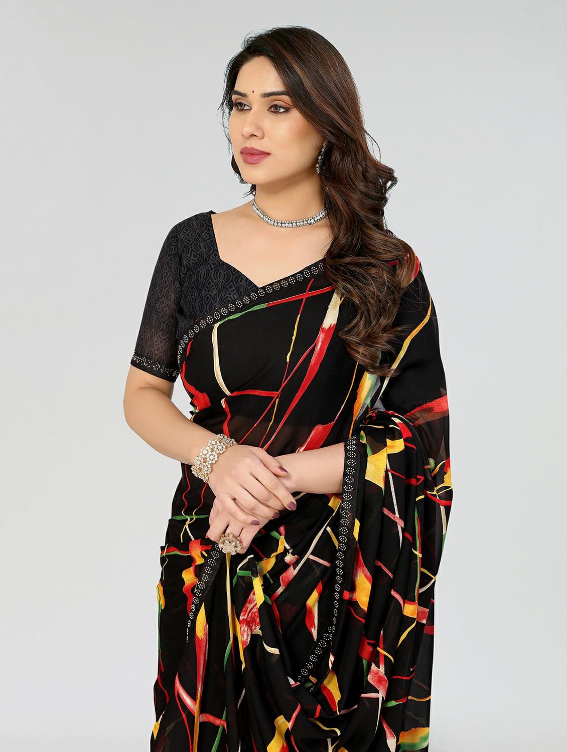 women printed casual wear saree with blouse - 22050145 - Standard Image - 4