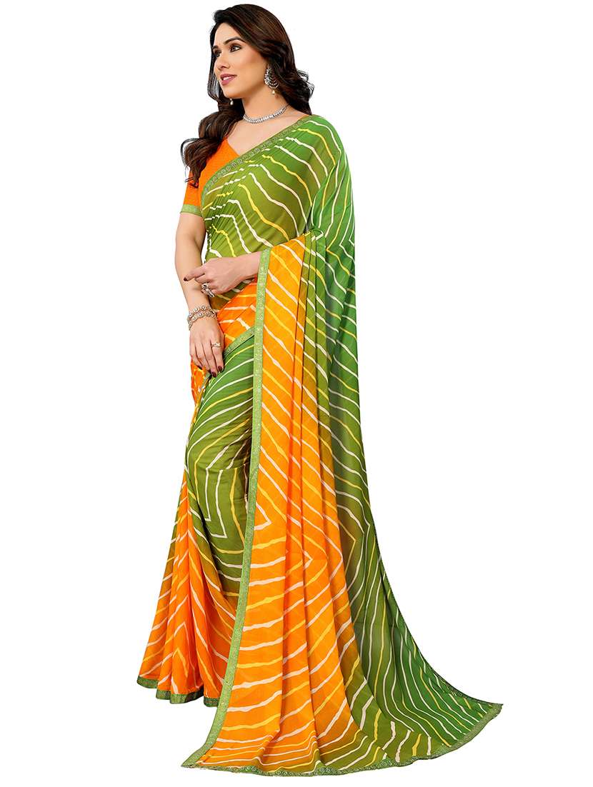 women printed casual wear saree with blouse - 22050219 -  Standard Image - 1