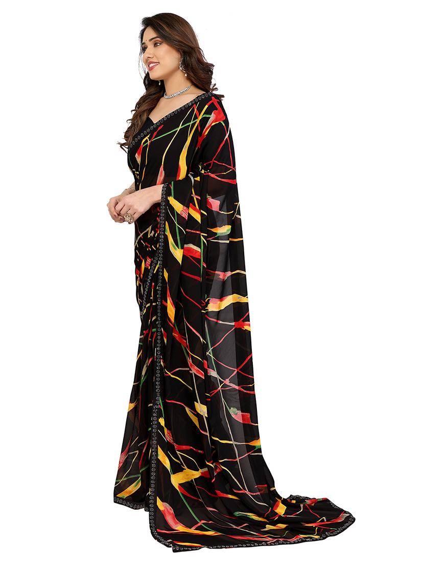 women printed casual wear saree with blouse - 22050222 -  Standard Image - 1
