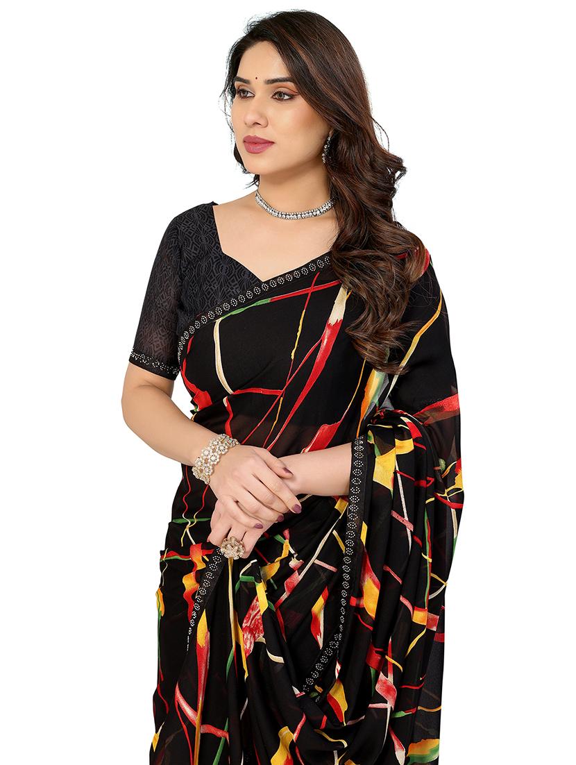 women printed casual wear saree with blouse - 22050222 - Standard Image - 4