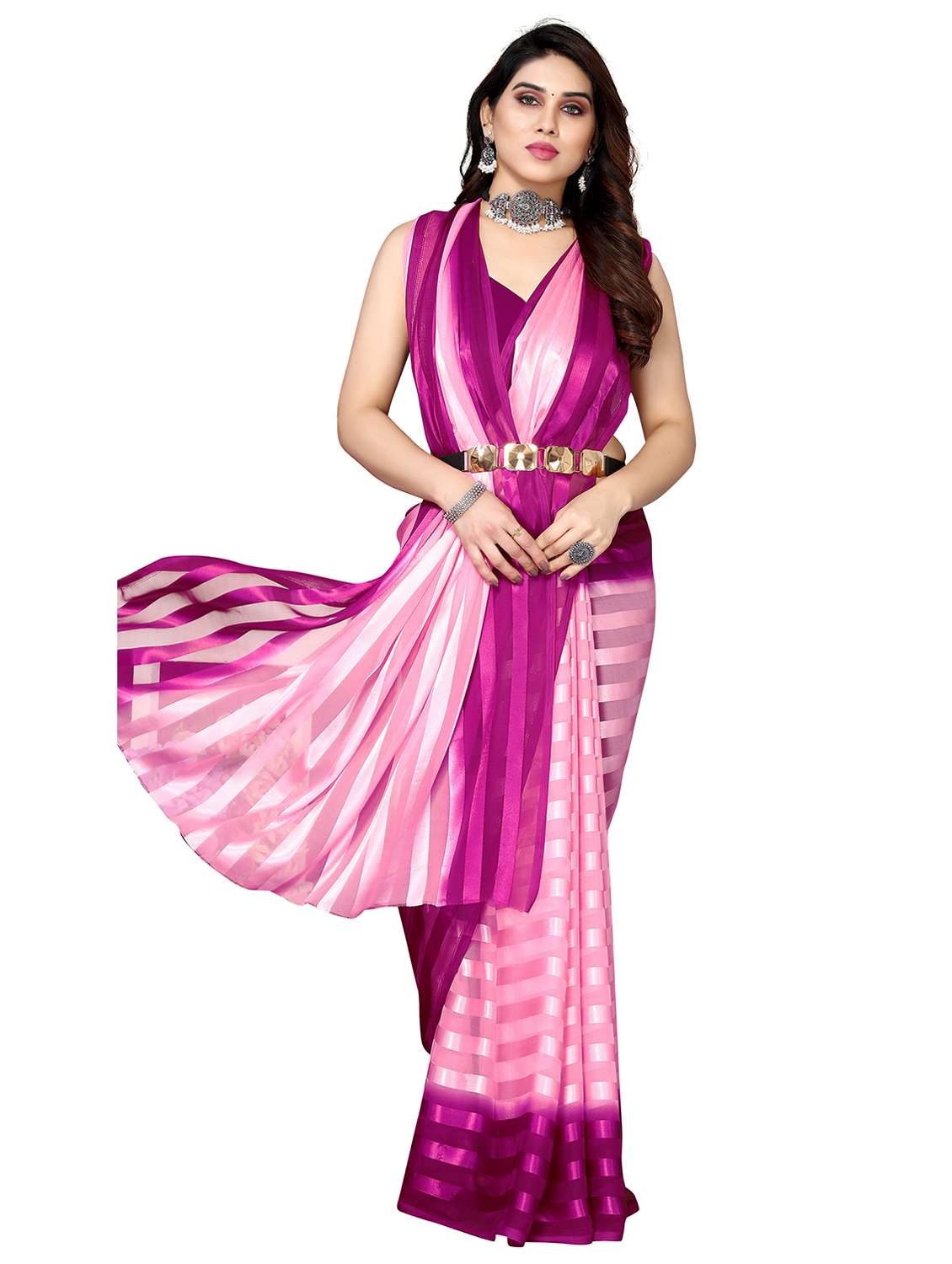 women ombre printed saree with blouse - 22050239 -  Standard Image - 1