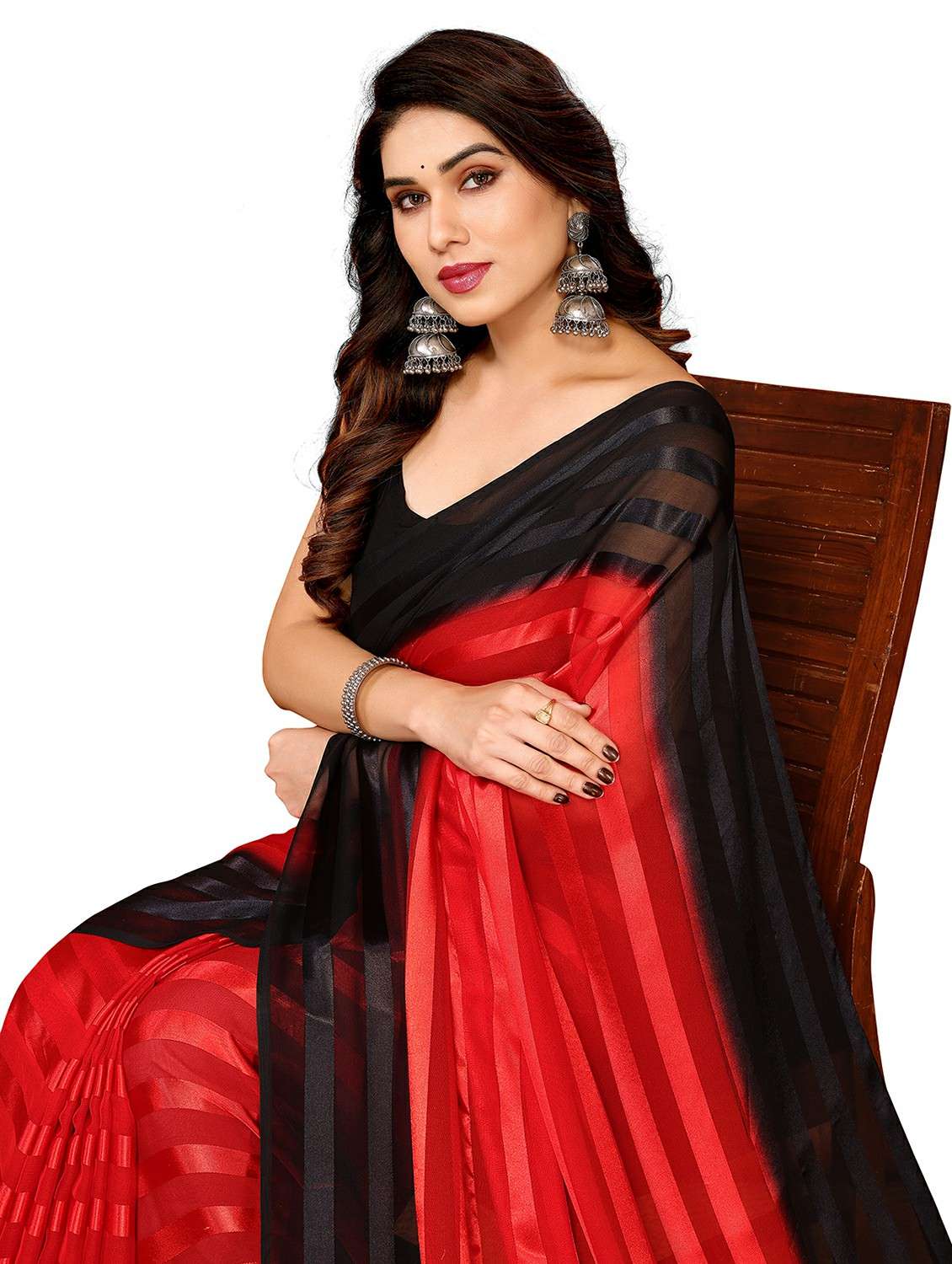 women ombre printed saree with blouse - 22050240 -  Standard Image - 4