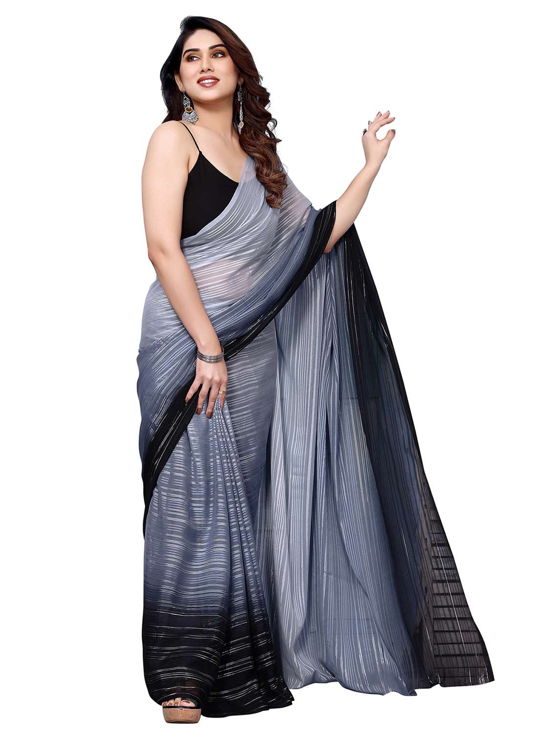 women ombre printed saree with blouse - 22050246 -  Standard Image - 1