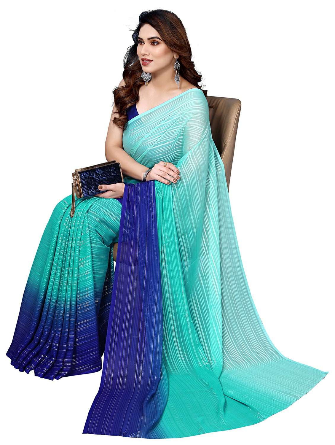women ombre printed saree with blouse - 22050247 -  Standard Image - 1