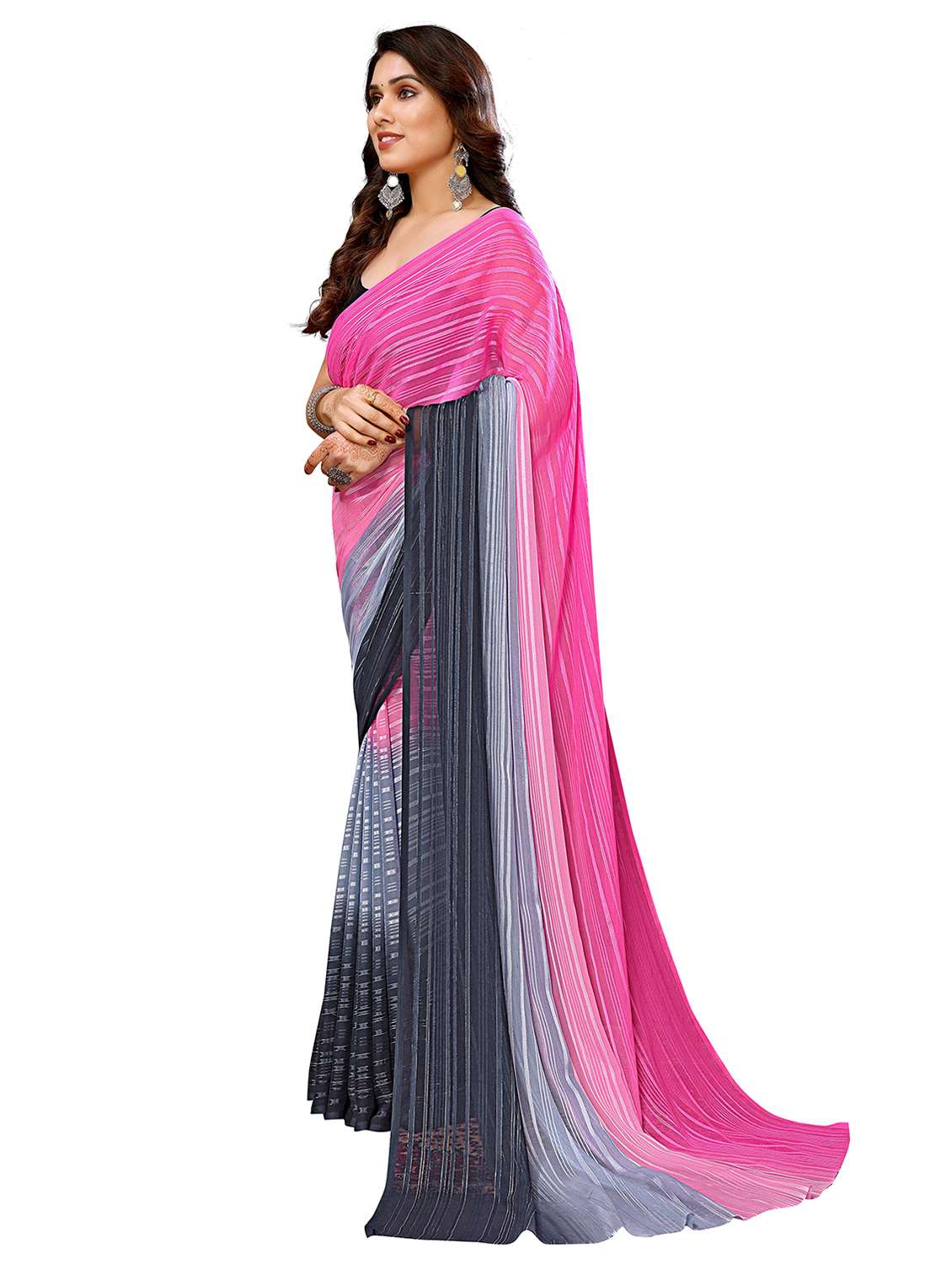 women ombre printed saree with blouse - 22050249 -  Standard Image - 1