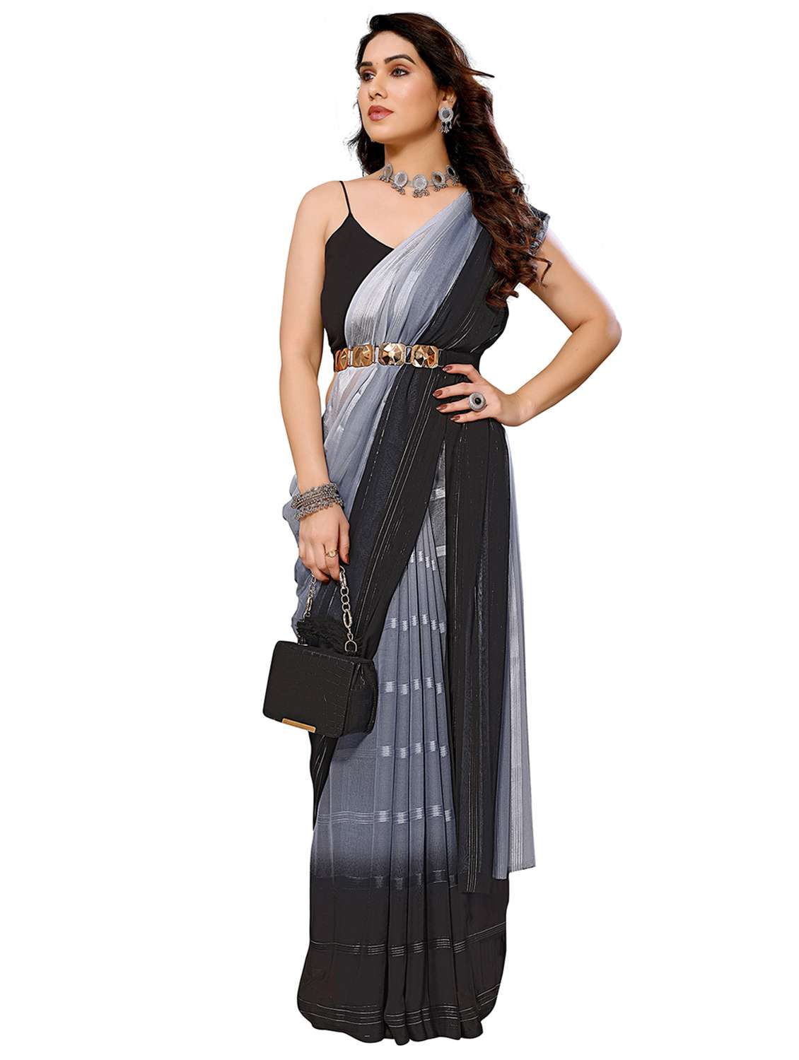 women ombre printed saree with blouse - 22050255 -  Standard Image - 1
