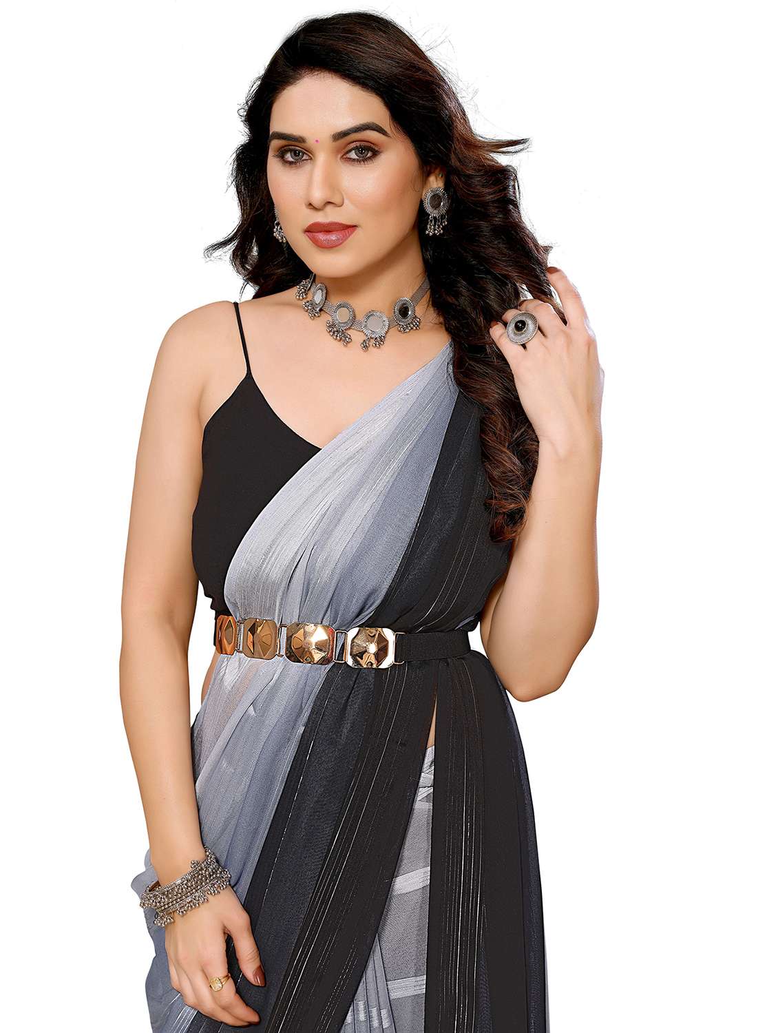 women ombre printed saree with blouse - 22050255 -  Standard Image - 4