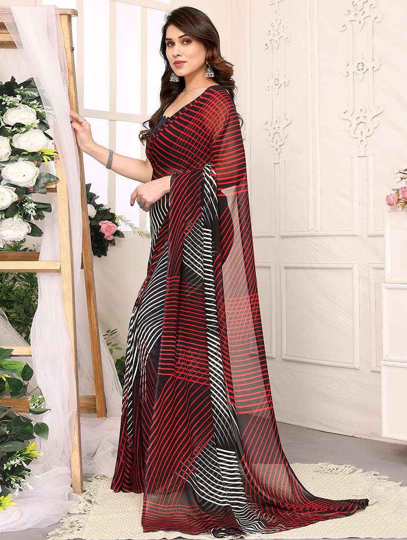 women printed casual wear saree with blouse - 22050262 -  Standard Image - 1
