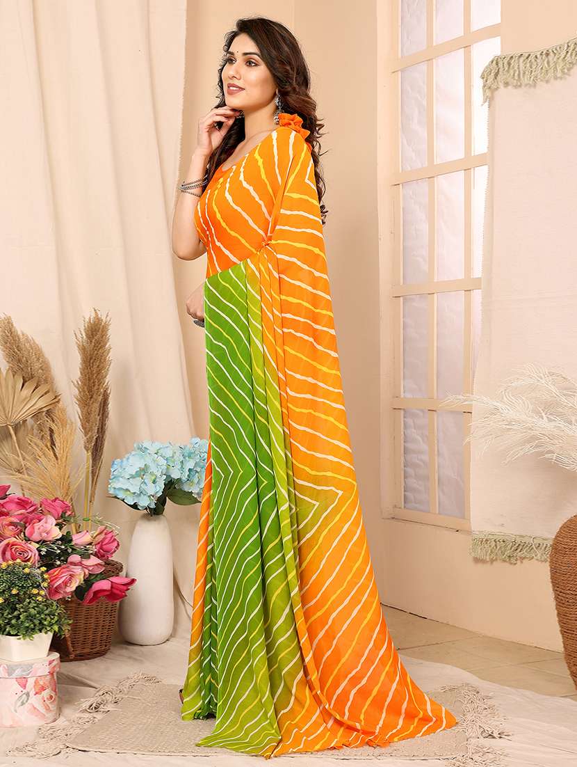 women printed casual wear saree with blouse - 22050265 -  Standard Image - 1