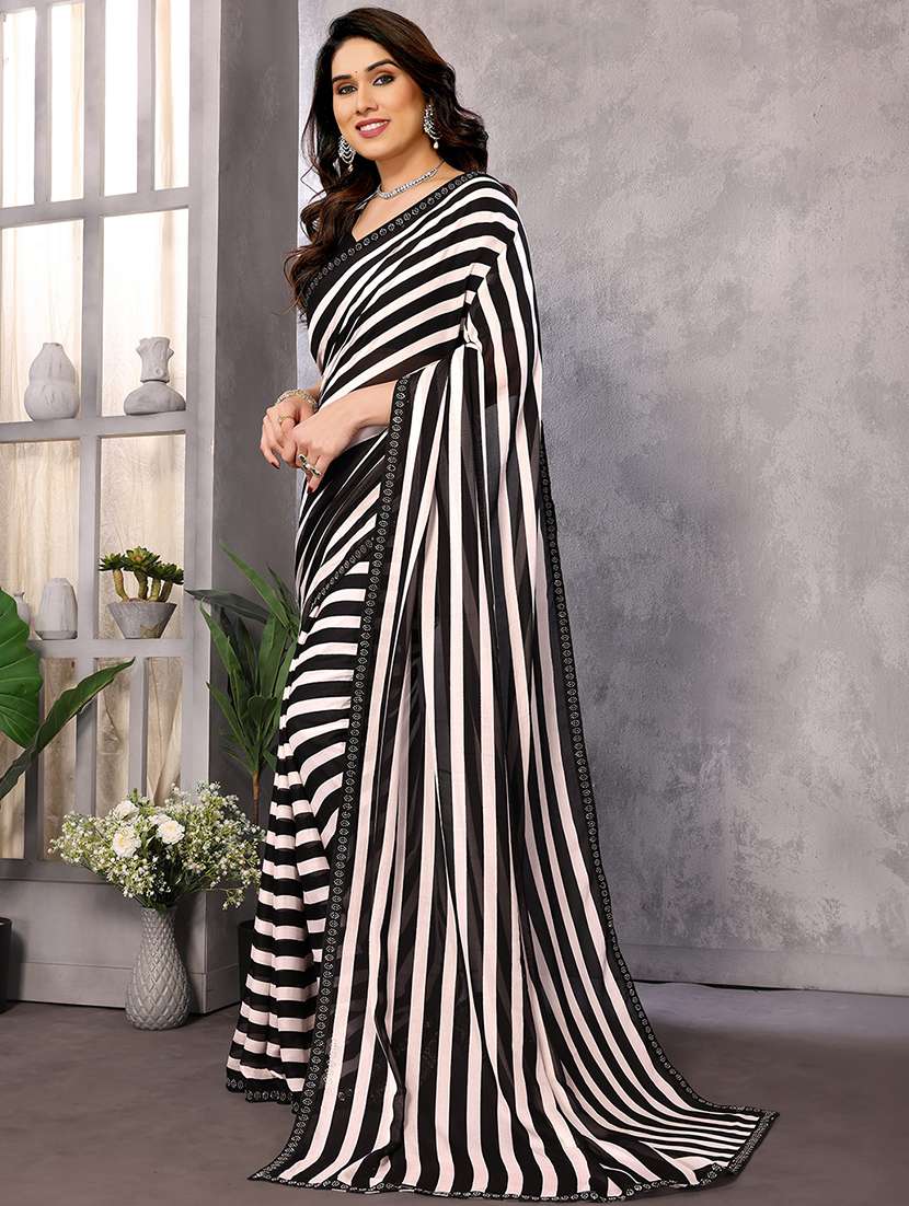 women printed casual wear saree with blouse - 22050287 -  Standard Image - 1