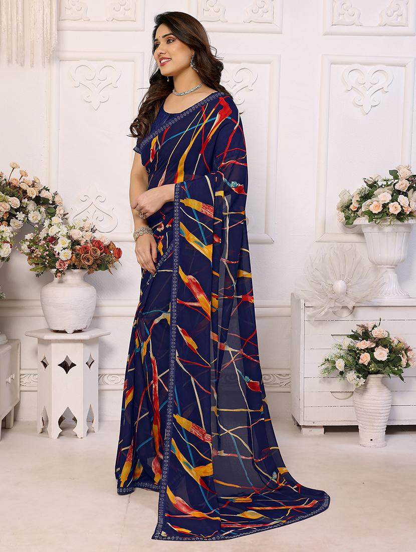 women printed casual wear saree with blouse - 22050289 - Standard Image - 1