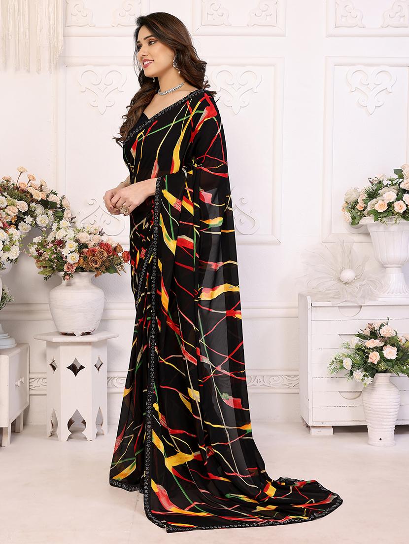 women printed casual wear saree with blouse - 22050291 - Standard Image - 1