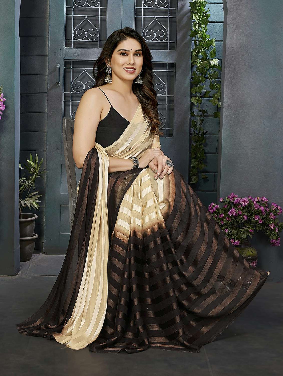 women ombre printed saree with blouse - 22050298 -  Standard Image - 1