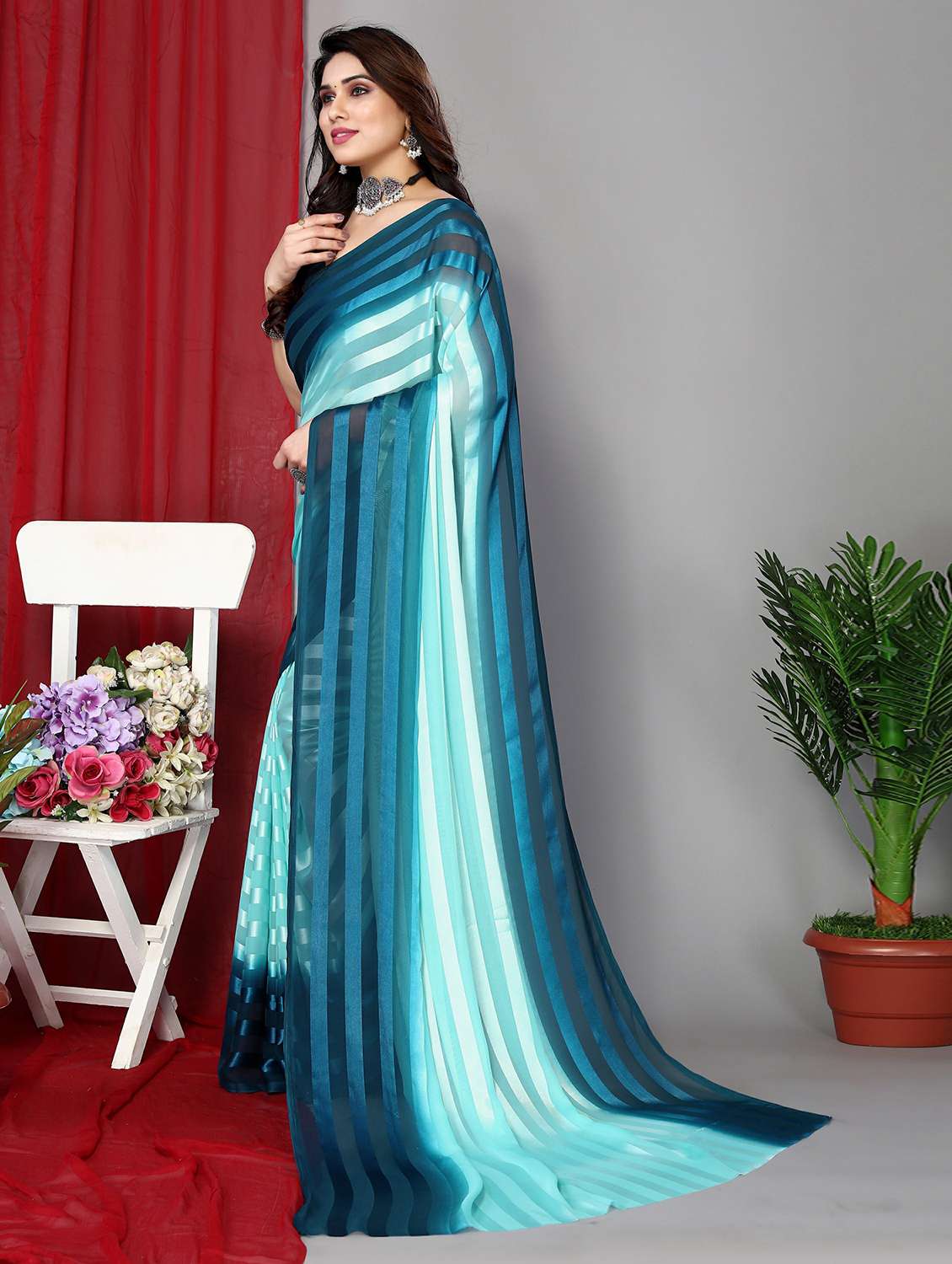 Women Ombre Printed Saree With Blouse - 22050311 -  Standard Image - 1