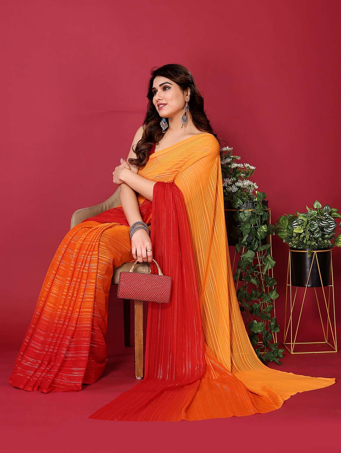 women ombre printed saree with blouse - 22050322 -  Standard Image - 1