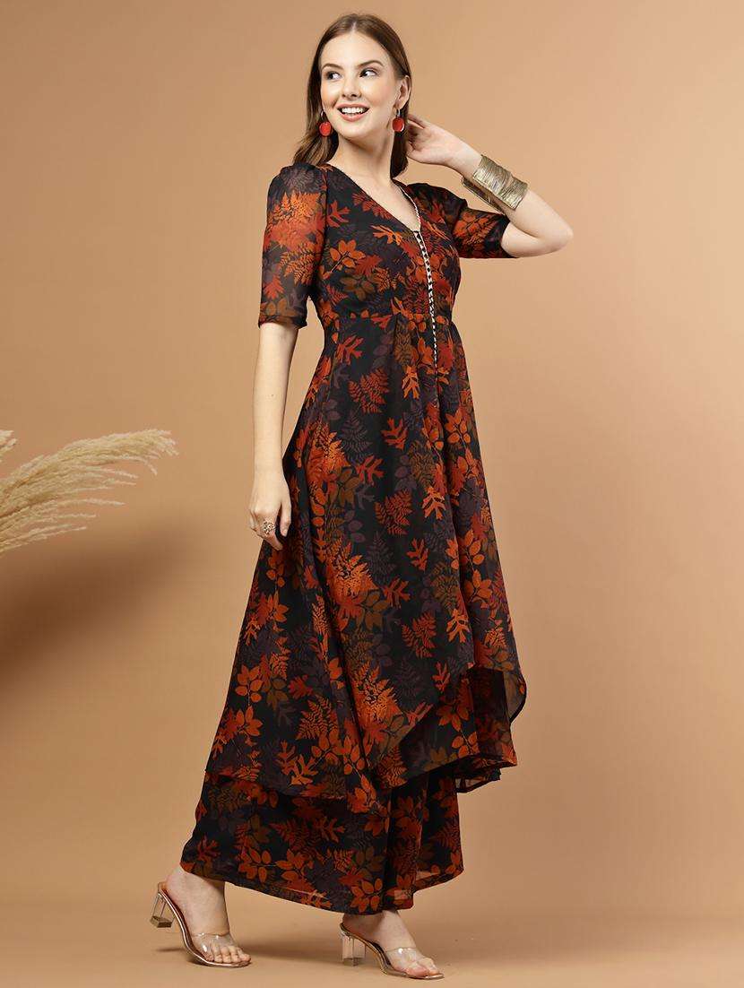 women floral print short sleeve ethnic co-ord set - 22051871 -  Standard Image - 4