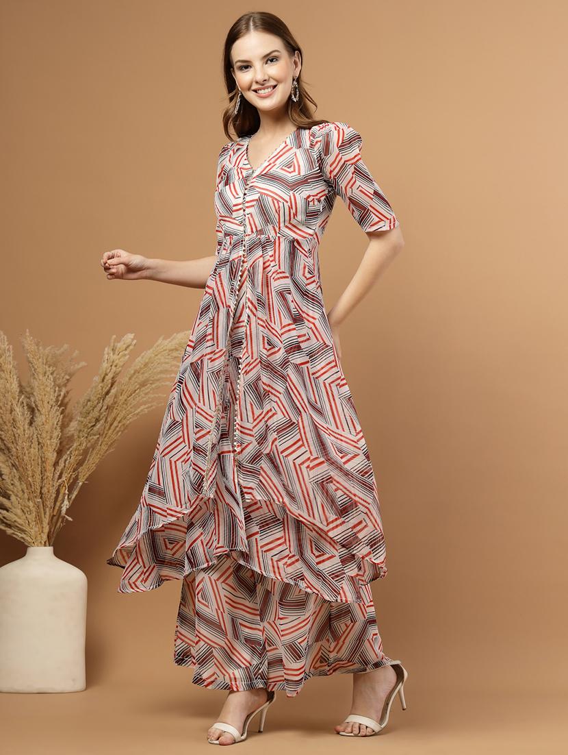 women floral print short sleeve ethnic co-ord set - 22051873 - Standard Image - 1