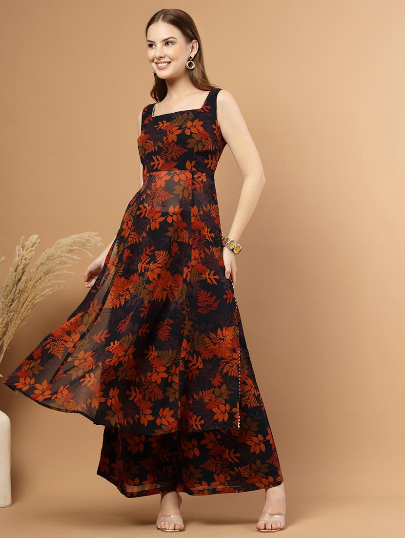 women floral print sleeveless ethnic co-ord set - 22051875 - Standard Image - 1