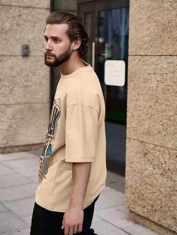 men printed short sleeve loose fit t-shirt - 22051908 - Standard Image - 1