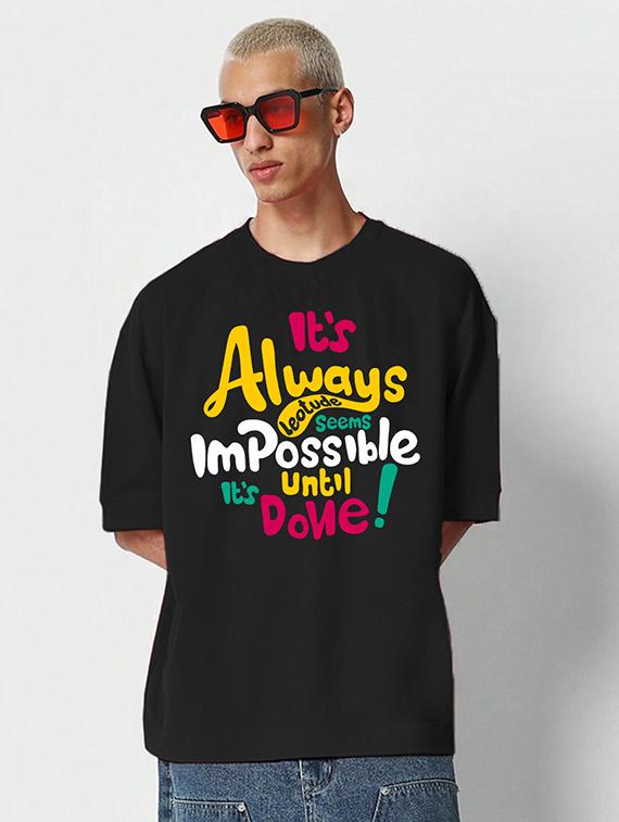men printed short sleeve oversized t-shirt - 22051917 - Standard Image - 1