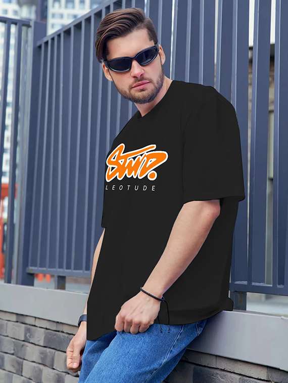 men printed short sleeve oversized t-shirt