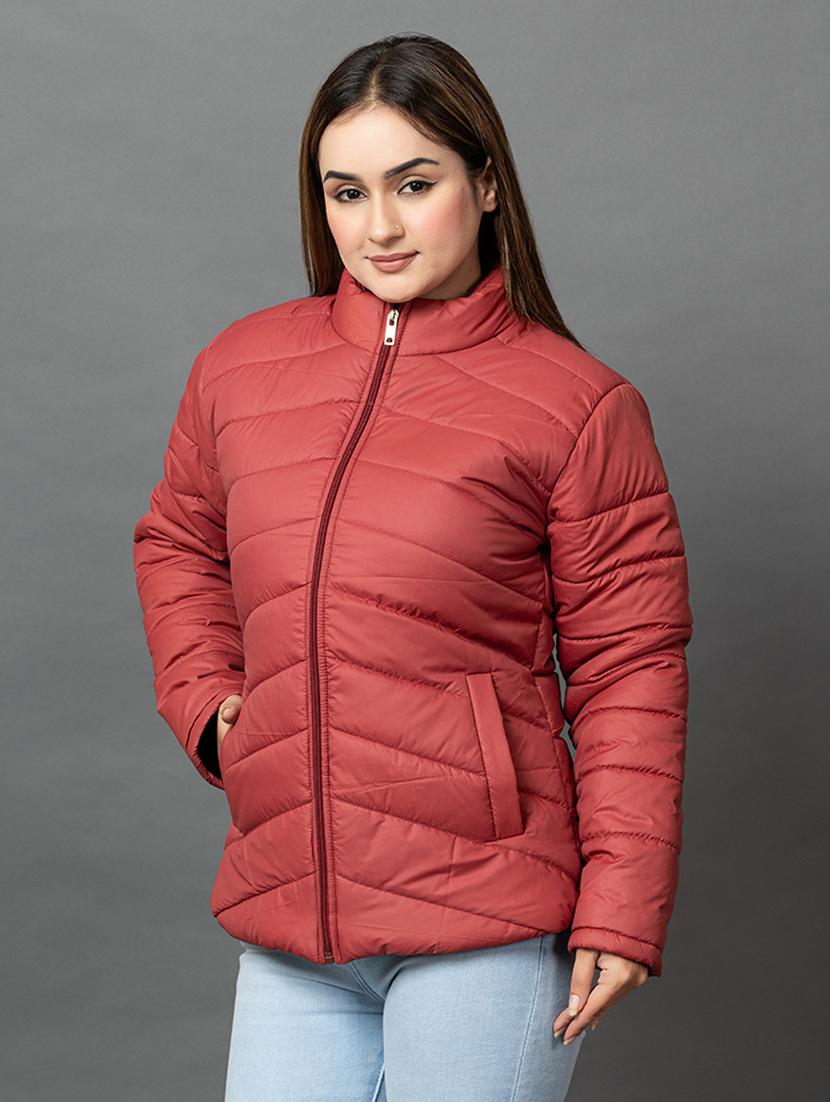 women solid long sleeve hooded parka jacket - 22051956 - Standard Image - 1