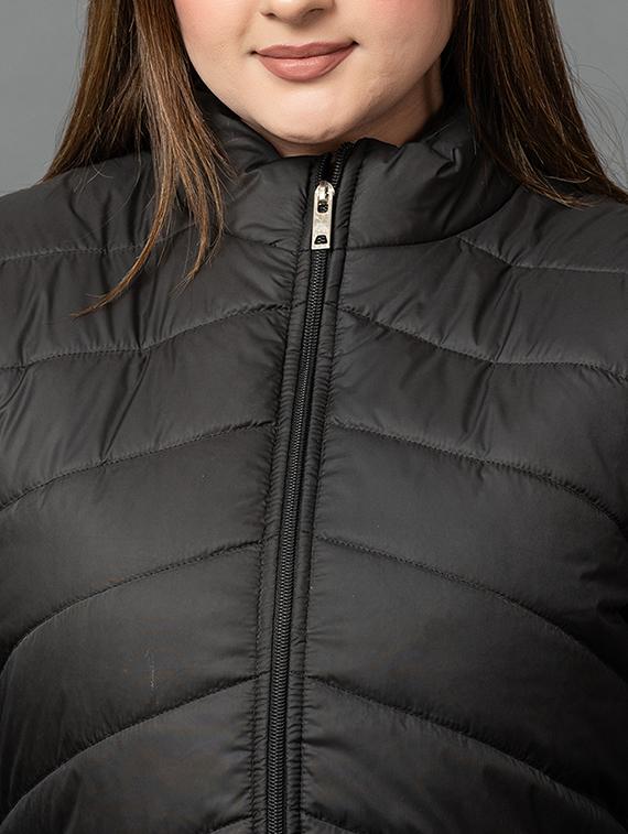 women solid long sleeve hooded parka jacket - 22051957 - Standard Image - 4
