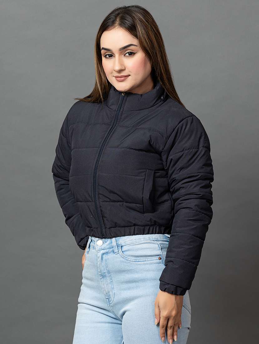 women solid long sleeve hooded parka jacket - 22051961 -  Standard Image - 1