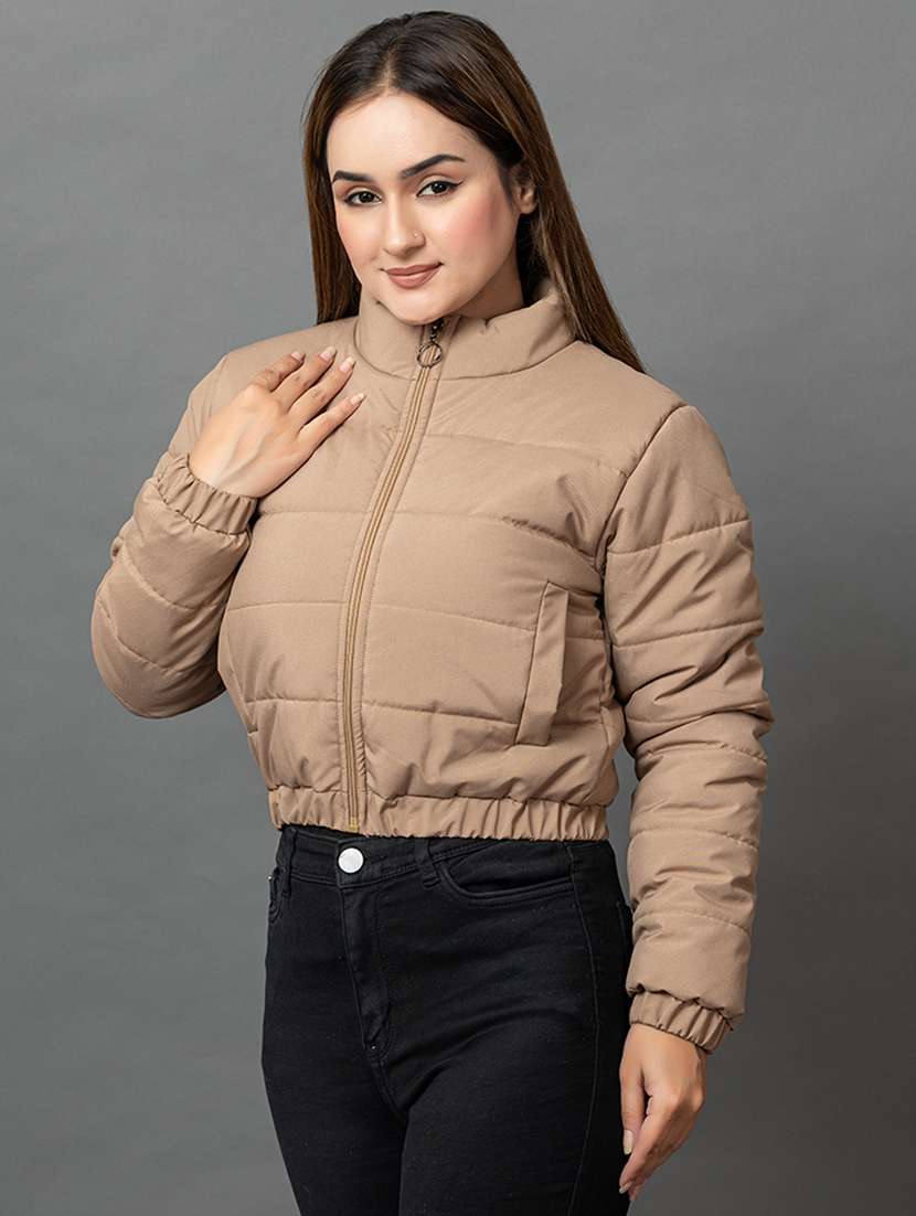 women solid long sleeve hooded parka jacket - 22051964 -  Standard Image - 1