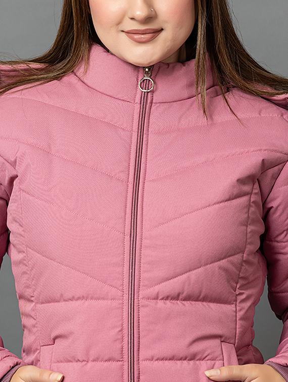 women solid long sleeve hooded parka jacket - 22051968 - Standard Image - 4