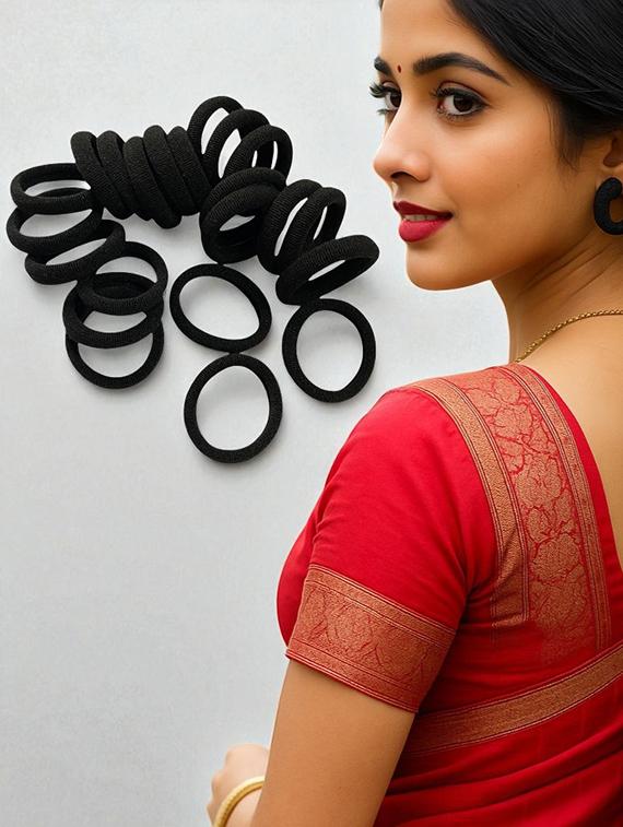 set of 30 black hair scrunchies - 22051969 - Standard Image - 1