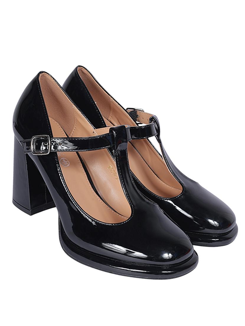 black patent leather ankle strap sandals - 22051991 - Standard Image - 1