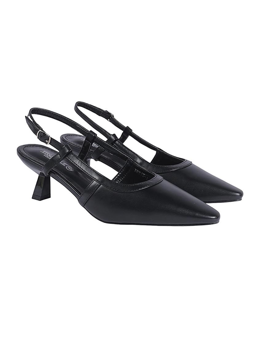 black synthetic back strap sandals - 22051992 - Standard Image - 1