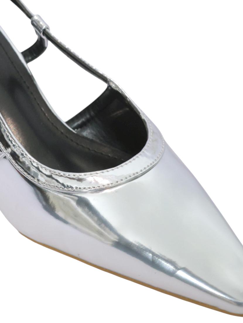 silver patent leather back strap sandals - 22051993 - Standard Image - 6