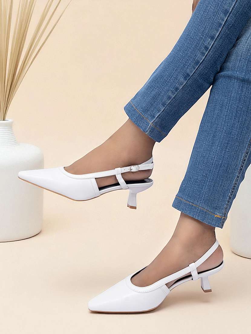 women white back strap pump