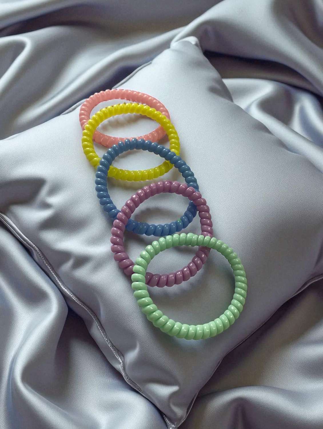 plastic spiral multicolor hair band accessories - 22051996 -  Standard Image - 1