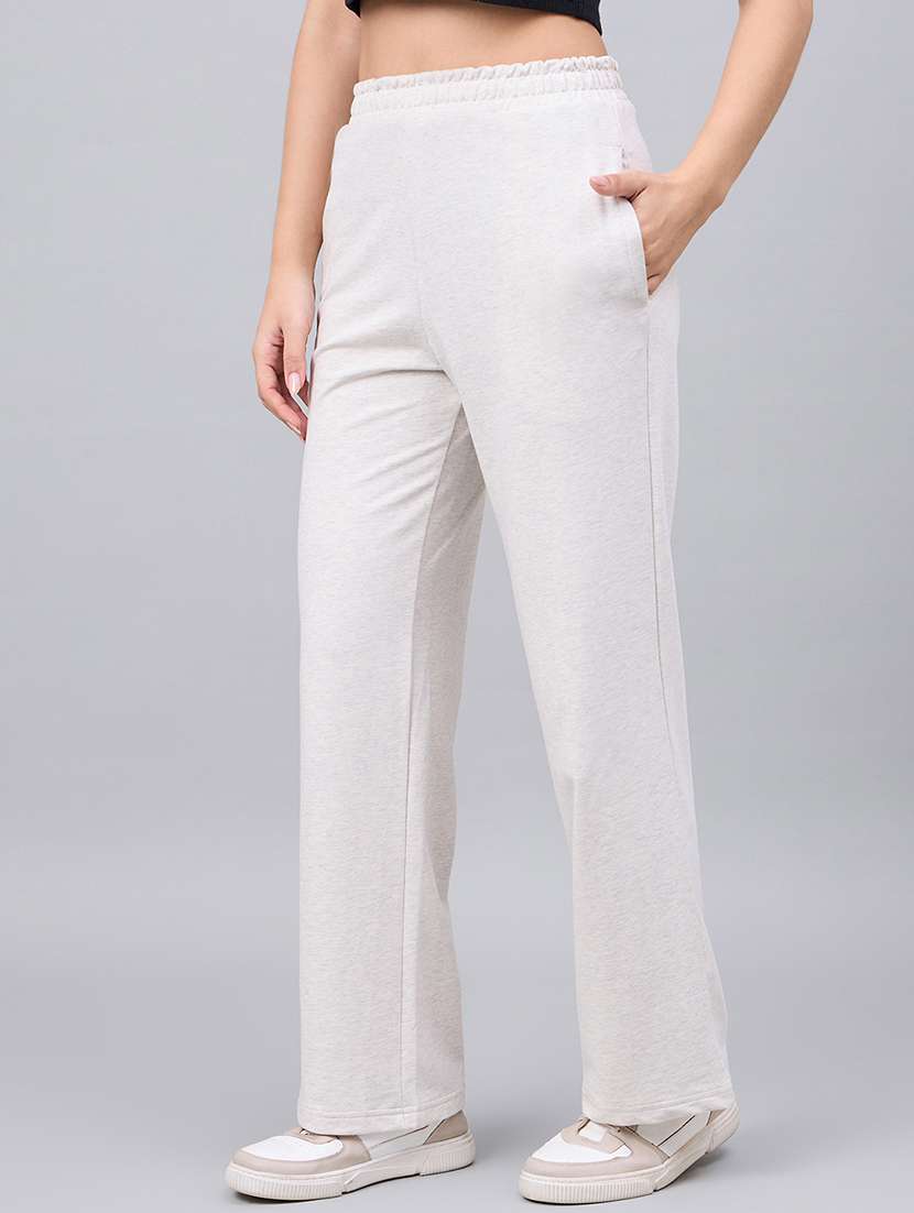 grey cotton regular track pants - 22052010 - Standard Image - 1