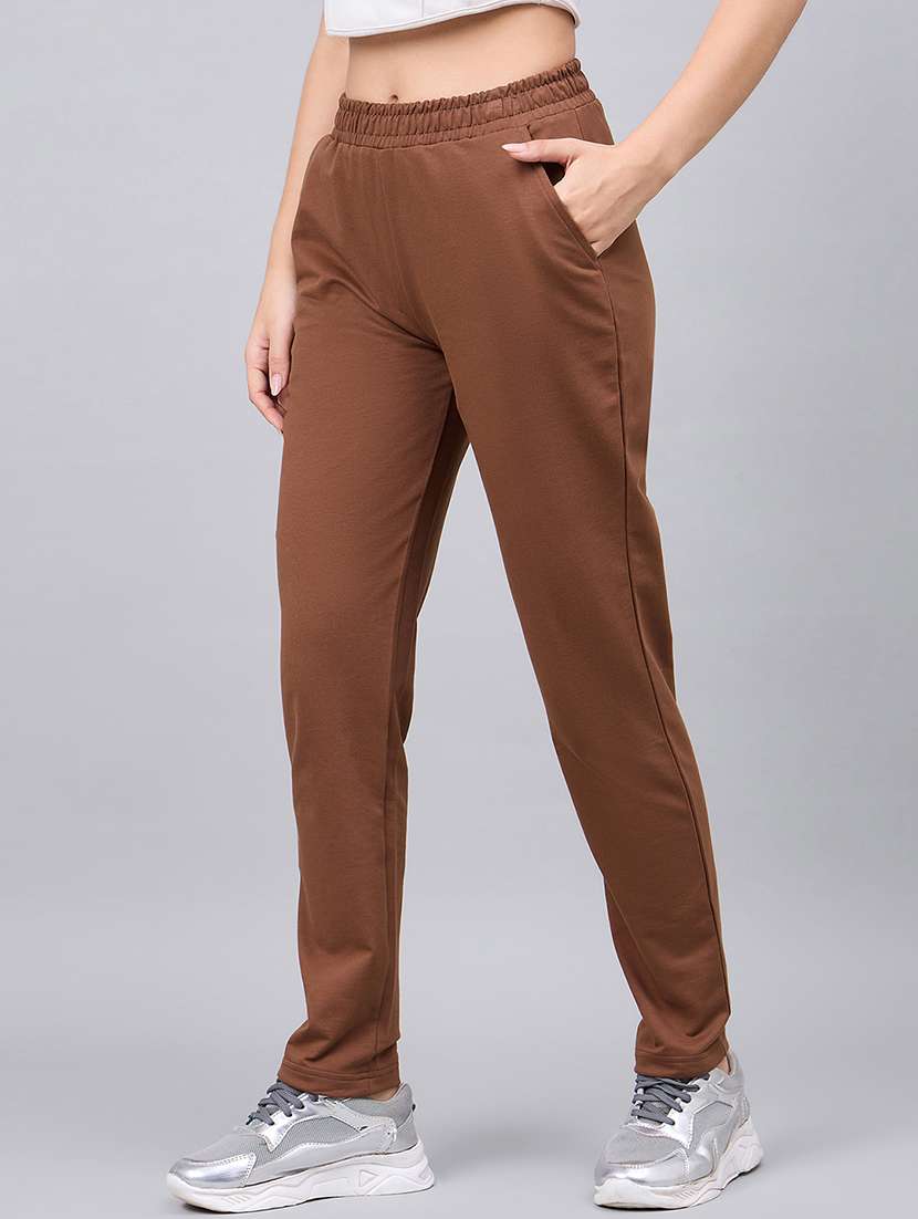rust cotton regular track pants - 22052022 -  Standard Image - 1