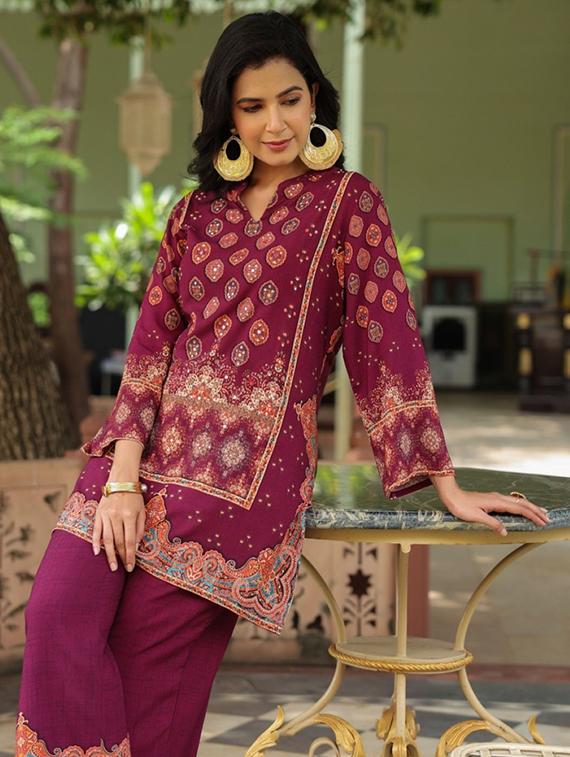 women long sleeve regular fit ethnic co-ord set - 22052031 - Standard Image - 4