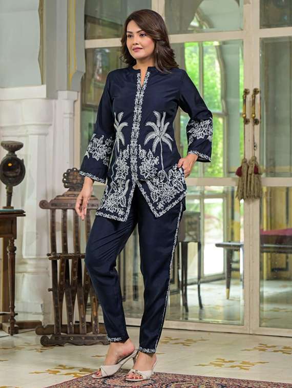 women long sleeve regular fit ethnic co-ord set - 22052036 -  Standard Image - 1