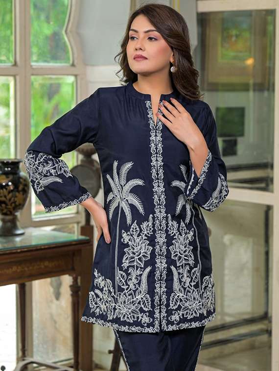 women long sleeve regular fit ethnic co-ord set - 22052036 - Standard Image - 4