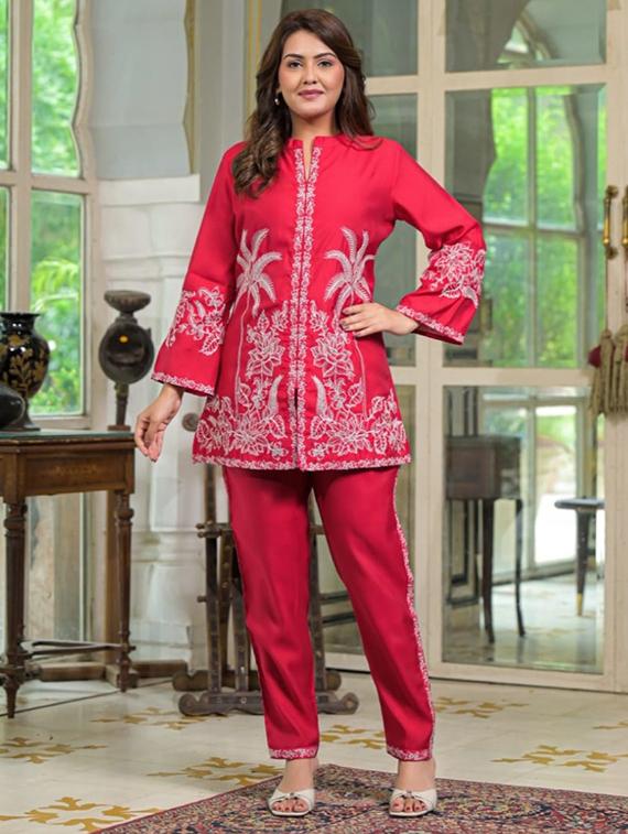 women long sleeve regular fit ethnic co-ord set - 22052037 -  Standard Image - 1