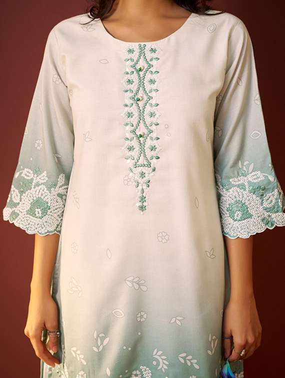 women three quarter sleeve regular fit ethnic co-ord set - 22052039 - Standard Image - 4