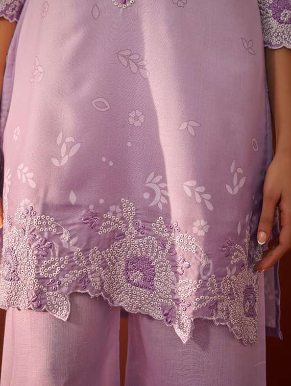 women three quarter sleeve regular fit ethnic co-ord set - 22052041 - Standard Image - 4