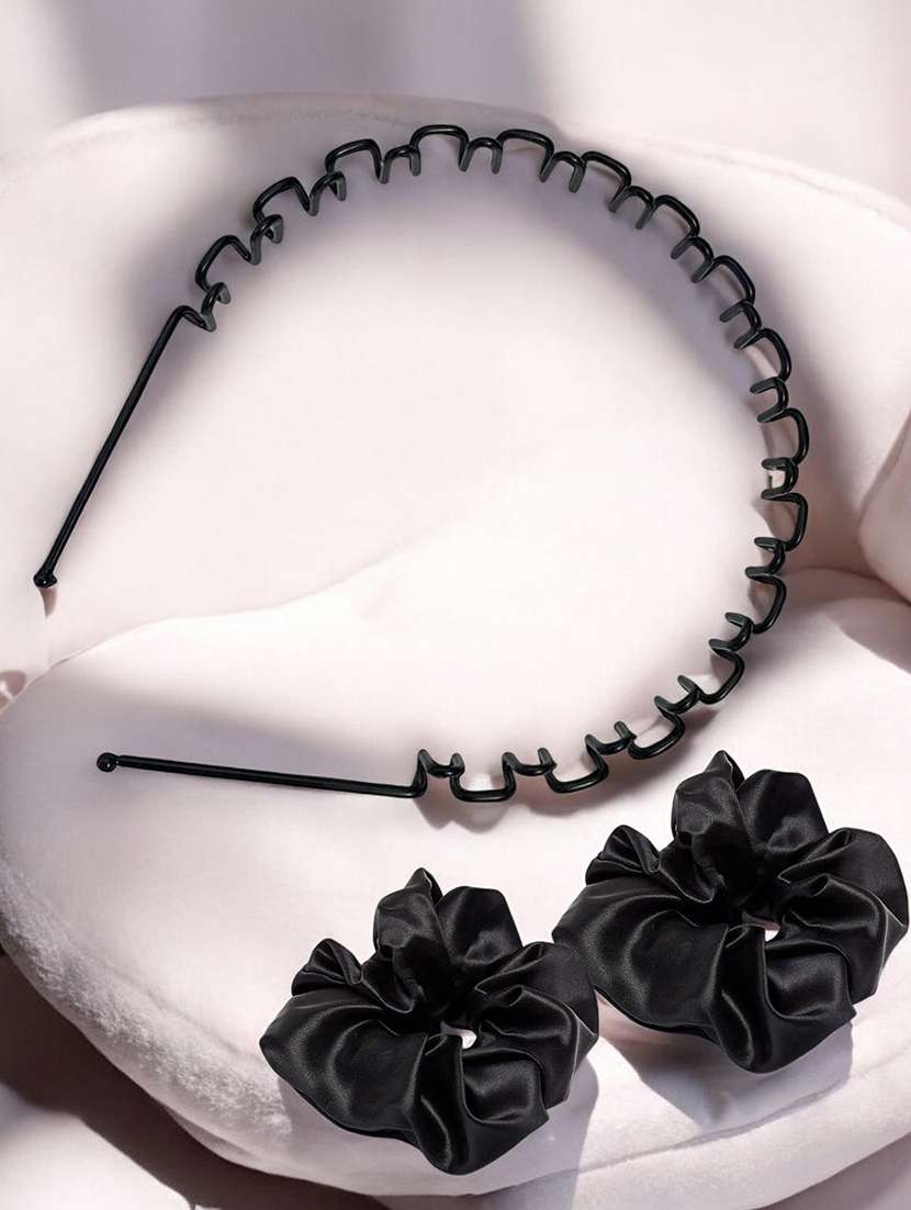 set of 2 scrunchies and 1 spiral hairband - 22052057 -  Standard Image - 1