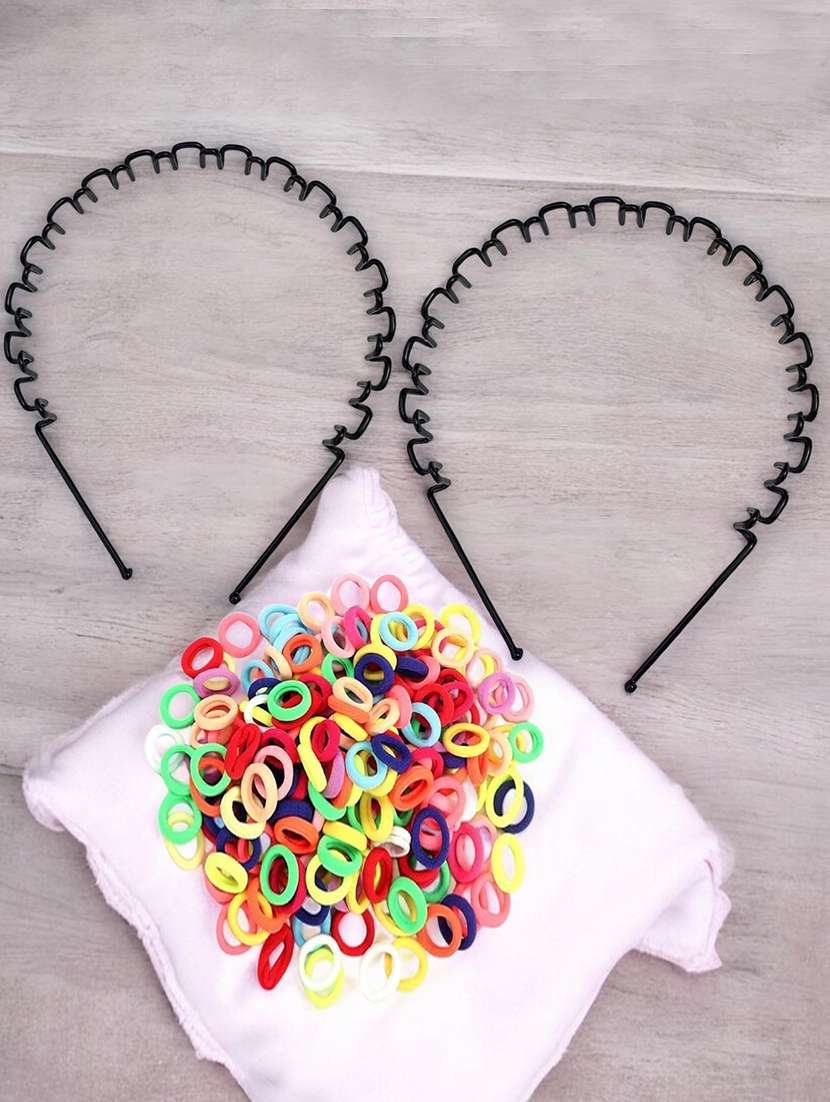 pack of multicolored rubber bands and spiral hair band - 22052060 -  Standard Image - 1